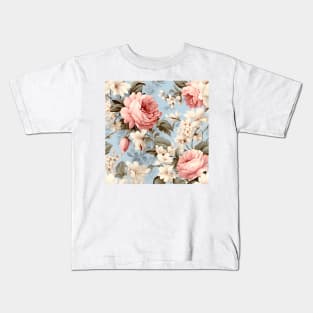 Shabby Chic Flowers Pattern 15 Kids T-Shirt